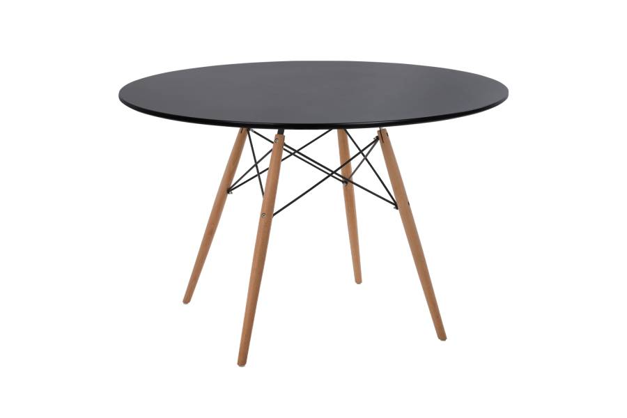 ΤΡΑΠΕΖΙ MINIMAL ΣΤΡΟΓΓΥΛΟ HM8454.02 MDF ΣΕ ΜΑΥΡΟ-ΠΟΔΙΑ ΟΞΙΑΣ ΣΕ ΦΥΣΙΚΟ Φ120Χ74Υεκ.