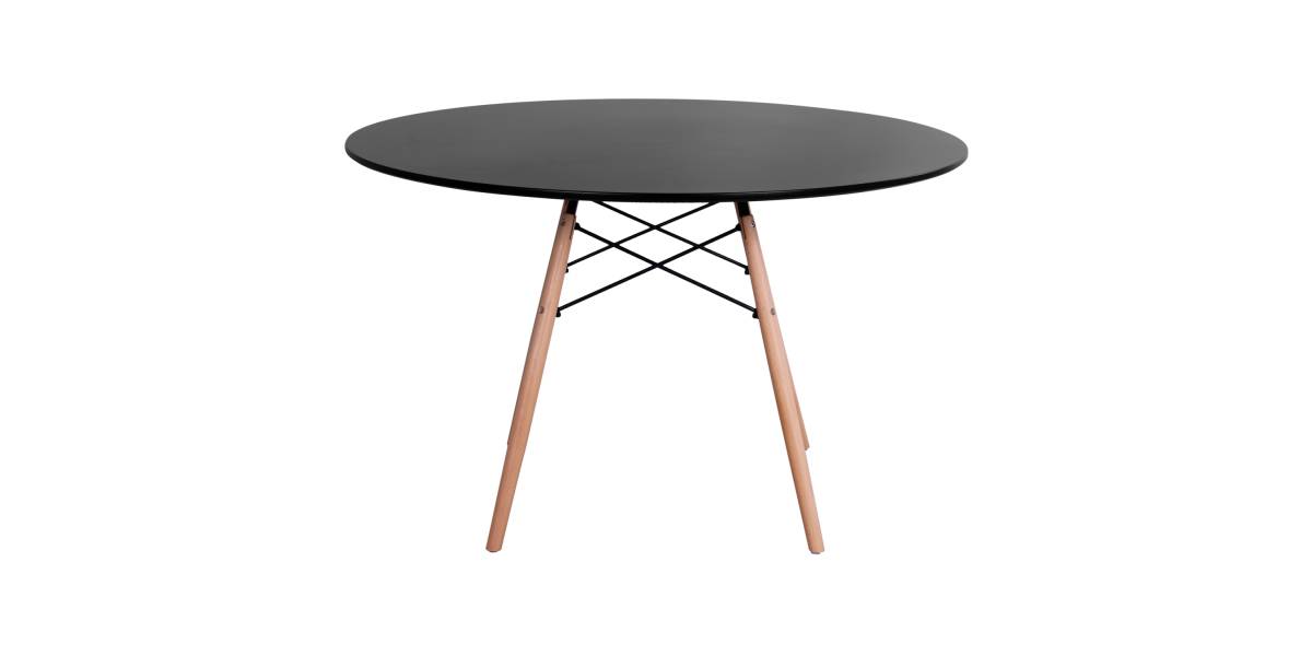 ΤΡΑΠΕΖΙ MINIMAL ΣΤΡΟΓΓΥΛΟ HM8454.02 MDF ΣΕ ΜΑΥΡΟ-ΠΟΔΙΑ ΟΞΙΑΣ ΣΕ ΦΥΣΙΚΟ Φ120Χ74Υεκ.