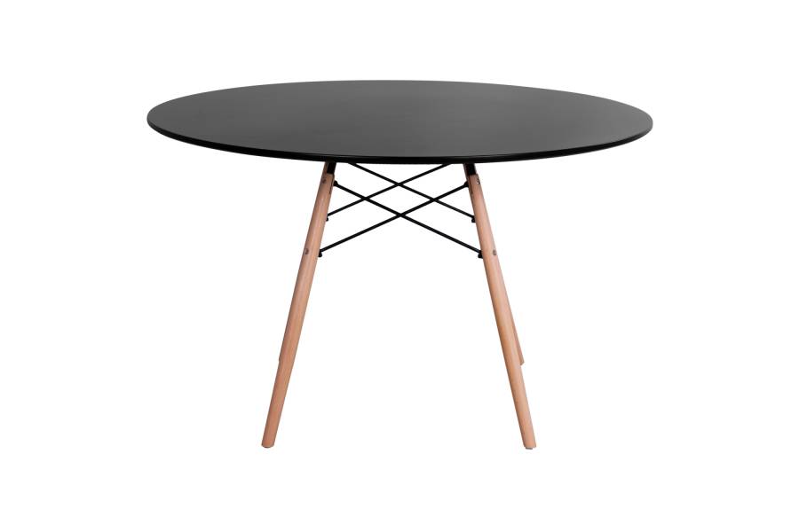 ΤΡΑΠΕΖΙ MINIMAL ΣΤΡΟΓΓΥΛΟ HM8454.02 MDF ΣΕ ΜΑΥΡΟ-ΠΟΔΙΑ ΟΞΙΑΣ ΣΕ ΦΥΣΙΚΟ Φ120Χ74Υεκ.