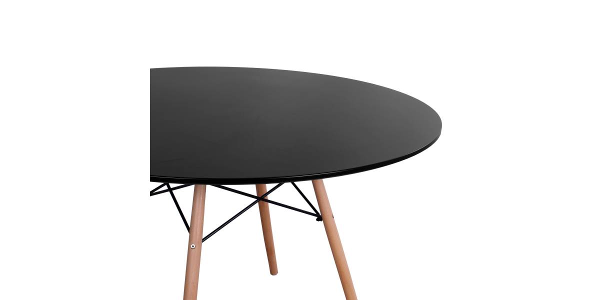 ΤΡΑΠΕΖΙ MINIMAL ΣΤΡΟΓΓΥΛΟ HM8454.02 MDF ΣΕ ΜΑΥΡΟ-ΠΟΔΙΑ ΟΞΙΑΣ ΣΕ ΦΥΣΙΚΟ Φ120Χ74Υεκ.