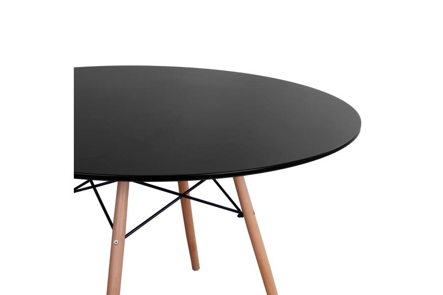 ΤΡΑΠΕΖΙ MINIMAL ΣΤΡΟΓΓΥΛΟ HM8454.02 MDF ΣΕ ΜΑΥΡΟ-ΠΟΔΙΑ ΟΞΙΑΣ ΣΕ ΦΥΣΙΚΟ Φ120Χ74Υεκ.