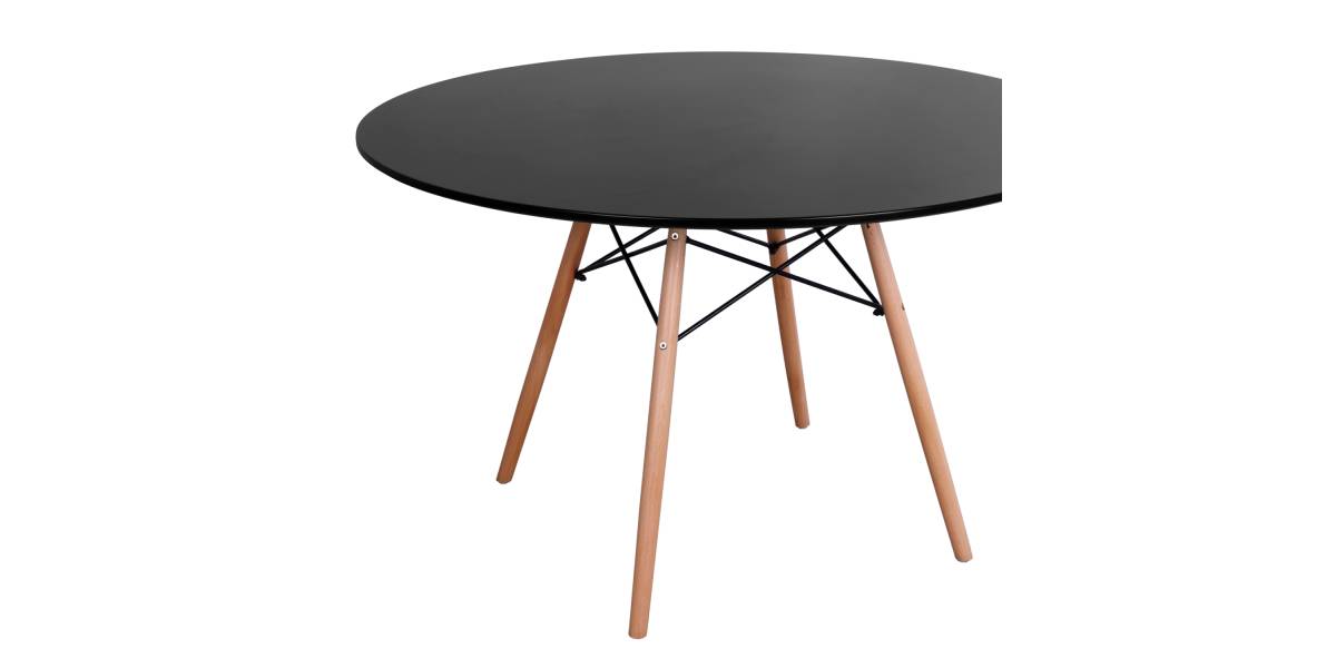 ΤΡΑΠΕΖΙ MINIMAL ΣΤΡΟΓΓΥΛΟ HM8454.02 MDF ΣΕ ΜΑΥΡΟ-ΠΟΔΙΑ ΟΞΙΑΣ ΣΕ ΦΥΣΙΚΟ Φ120Χ74Υεκ.