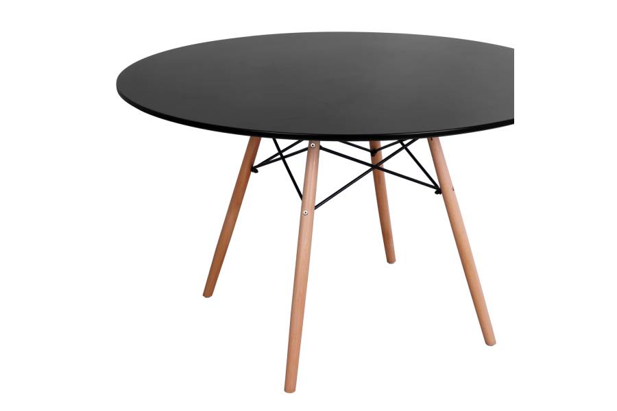 ΤΡΑΠΕΖΙ MINIMAL ΣΤΡΟΓΓΥΛΟ HM8454.02 MDF ΣΕ ΜΑΥΡΟ-ΠΟΔΙΑ ΟΞΙΑΣ ΣΕ ΦΥΣΙΚΟ Φ120Χ74Υεκ.