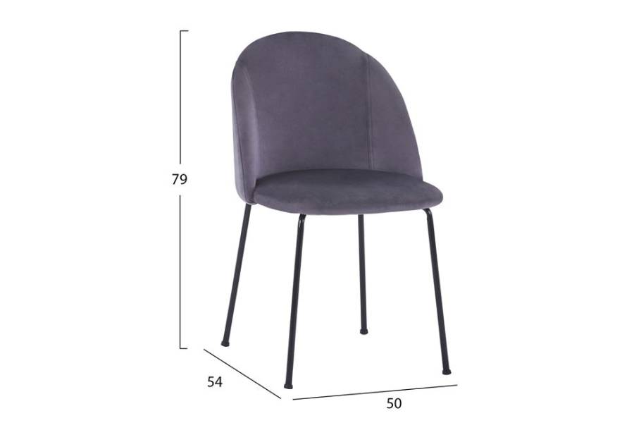 ΣΕΤ ΤΡΑΠΕΖΑΡΙΑΣ HM11181 5ΤΜΧ ΤΡΑΠΕΖΙ 140x80x75 cm MDF OLD BEECH & ΚΑΡΕΚΛΕΣ CLARA ΓΚΡΙ ΒΕΛΟΥΔΟ