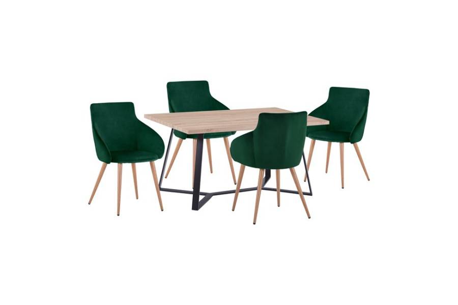 ΣΕΤ ΤΡΑΠΕΖΑΡΙΑΣ HM11182 5ΤΜΧ ΤΡΑΠΕΖΙ ALDWIN MDF & ΚΑΡΕΚΛΕΣ IVY ΚΥΠΑΡΙΣΣΙ ΒΕΛΟΥΔΟ
