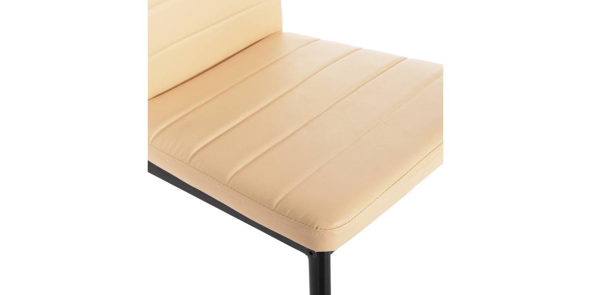 ΚΑΡΕΚΛΑ ΤΡΑΠΕΖΑΡΙΑΣ LADY HM0037.25 ΑΝΟΙΧΤΟ ΚΡΕΜ PU ΣΚΕΛΕΤΟΣ ΜΑΥΡΟΣ ΜΕΤΑΛ. (K/D) 42x44x95Υεκ