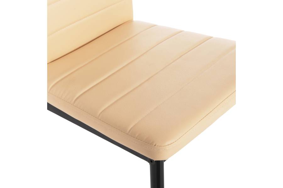 ΚΑΡΕΚΛΑ ΤΡΑΠΕΖΑΡΙΑΣ LADY HM0037.25 ΑΝΟΙΧΤΟ ΚΡΕΜ PU ΣΚΕΛΕΤΟΣ ΜΑΥΡΟΣ ΜΕΤΑΛ. (K/D) 42x44x95Υεκ