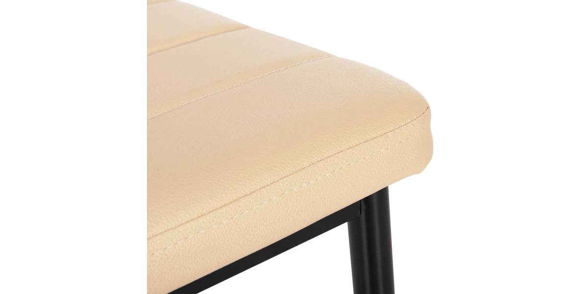 ΚΑΡΕΚΛΑ ΤΡΑΠΕΖΑΡΙΑΣ LADY HM0037.25 ΑΝΟΙΧΤΟ ΚΡΕΜ PU ΣΚΕΛΕΤΟΣ ΜΑΥΡΟΣ ΜΕΤΑΛ. (K/D) 42x44x95Υεκ