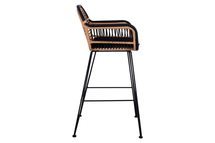 ΣΚΑΜΠΟ ΜΕΤΑΛΛΙΚΟ ALLEGRA HM5690 ΜΕ WICKER ΜΑΥΡΟ-ΜΠΕΖ 55x60x109Υ εκ.