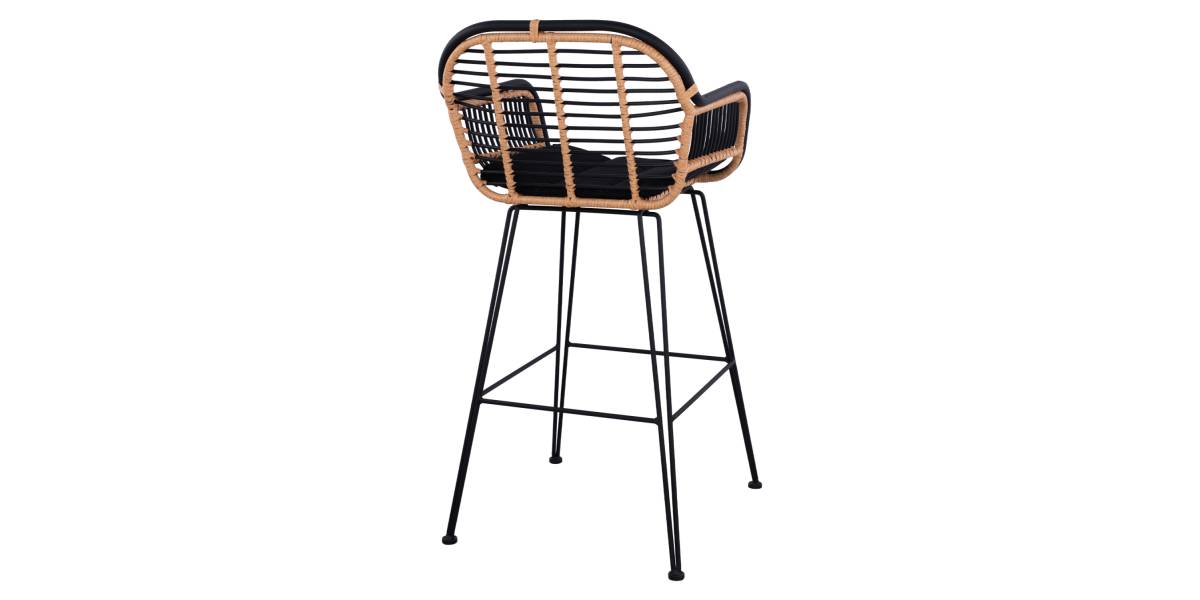 ΣΚΑΜΠΟ ΜΕΤΑΛΛΙΚΟ ALLEGRA HM5690 ΜΕ WICKER ΜΑΥΡΟ-ΜΠΕΖ 55x60x109Υ εκ.