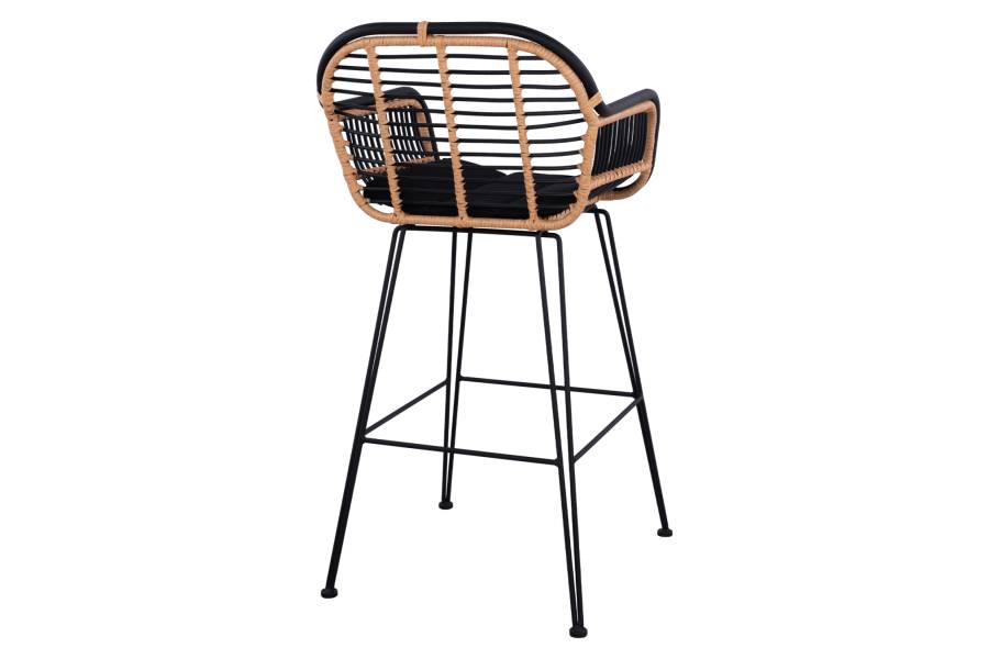 ΣΚΑΜΠΟ ΜΕΤΑΛΛΙΚΟ ALLEGRA HM5690 ΜΕ WICKER ΜΑΥΡΟ-ΜΠΕΖ 55x60x109Υ εκ.