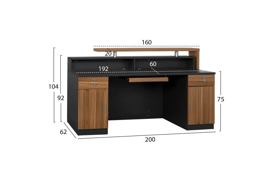 ΕΠΑΓΓΕΛΜΑΤΙΚΟ ΓΡΑΦΕΙΟ ΥΠΟΔΟΧΗΣ SUPREME 200Χ62Χ104 HM2362