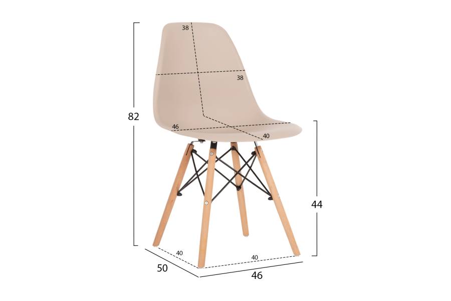 ΚΑΡΕΚΛΑ TWIST HM8460.25 ΜΕ ΞΥΛΙΝΑ ΠΟΔΙΑ ΚΑΙ ΚΑΘΙΣΜΑ PP-ΚΑΠΟΥΤΣΙΝΟ 46x50x82Υεκ.