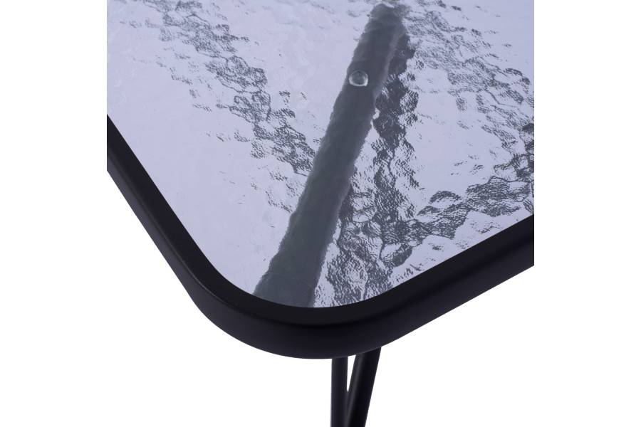 ΤΡΑΠΕΖΙ ADAM HM5679.01 ΜΕΤΑΛΛΙΚΟ ΓΚΡΙ ΜΕ ΓΥΑΛΙΝΗ ΕΠΙΦΑΝΕΙΑ 120Χ70Χ71Υεκ.
