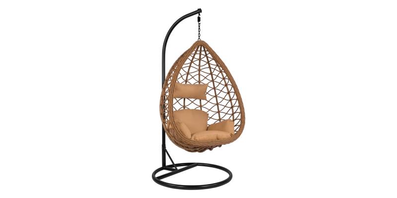 ΚΡΕΜΑΣΤΗ ΠΟΛΥΘΡΟΝΑ ΦΩΛΙΑ CATALINA HM5677.01 ΜΕ ΜΠΕΖ WICKER & ΜΑΞΙΛΑΡΙΑ Φ95Χ195Υ εκ.