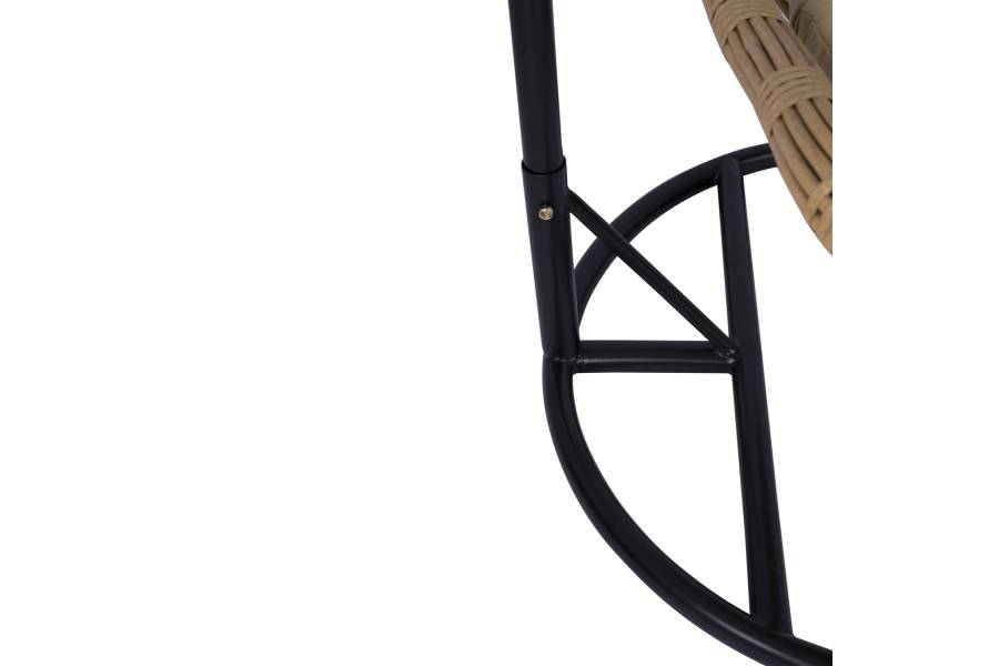 ΚΡΕΜΑΣΤΗ ΦΩΛΙΑ LUCIA HM5676.01 ΜΕ WICKER&ΜΑΞΙΛΑΡΙΑ ΜΠΕΖ-ΜΑΥΡΟ ΜΕΤΑΛΛΟ Φ95Χ195Υεκ.