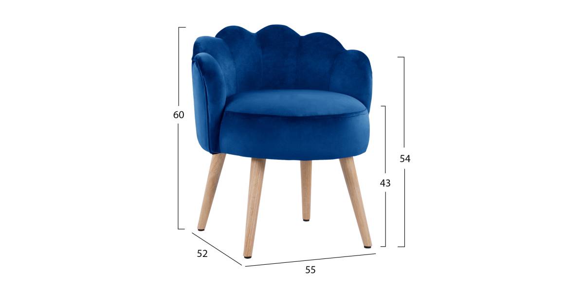 ΣΚΑΜΠΟ ΜΕ ΠΛΑΤΗ ELISE HM8628.08 ΑΠΟ ΜΠΛΕ ΒΕΛΟΥΔΟ 55x52x60Υ εκ.