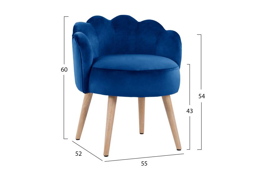 ΣΚΑΜΠΟ ΜΕ ΠΛΑΤΗ ELISE HM8628.08 ΑΠΟ ΜΠΛΕ ΒΕΛΟΥΔΟ 55x52x60Υ εκ.