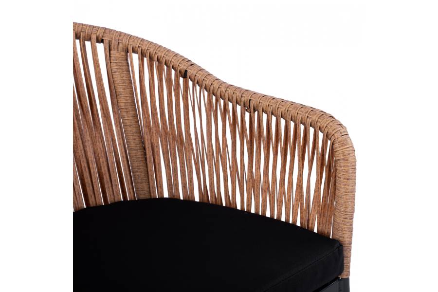 ΠΟΛΥΘΡΟΝΑ ΑΛΟΥΜΙΝΙΟΥ RAFAEL HM5698.01 ΑΝΘΡΑΚΙ ΜΕ ΜΠΕΖ WICKER 57x58x77Υ εκ.