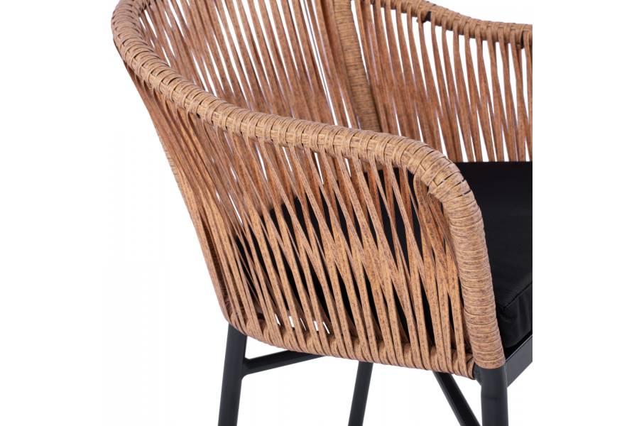 ΠΟΛΥΘΡΟΝΑ ΑΛΟΥΜΙΝΙΟΥ RAFAEL HM5698.01 ΑΝΘΡΑΚΙ ΜΕ ΜΠΕΖ WICKER 57x58x77Υ εκ.