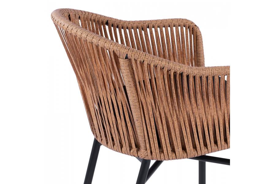ΠΟΛΥΘΡΟΝΑ ΑΛΟΥΜΙΝΙΟΥ RAFAEL HM5698.01 ΑΝΘΡΑΚΙ ΜΕ ΜΠΕΖ WICKER 57x58x77Υ εκ.