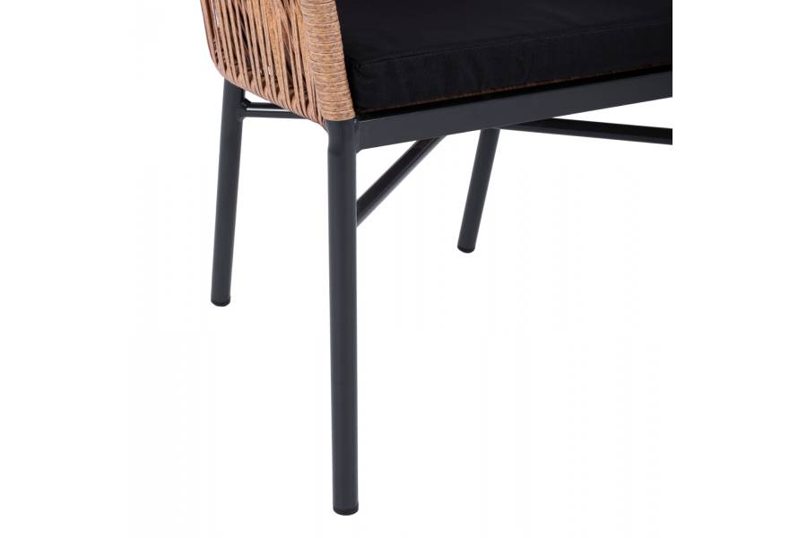 ΠΟΛΥΘΡΟΝΑ ΑΛΟΥΜΙΝΙΟΥ RAFAEL HM5698.01 ΑΝΘΡΑΚΙ ΜΕ ΜΠΕΖ WICKER 57x58x77Υ εκ.
