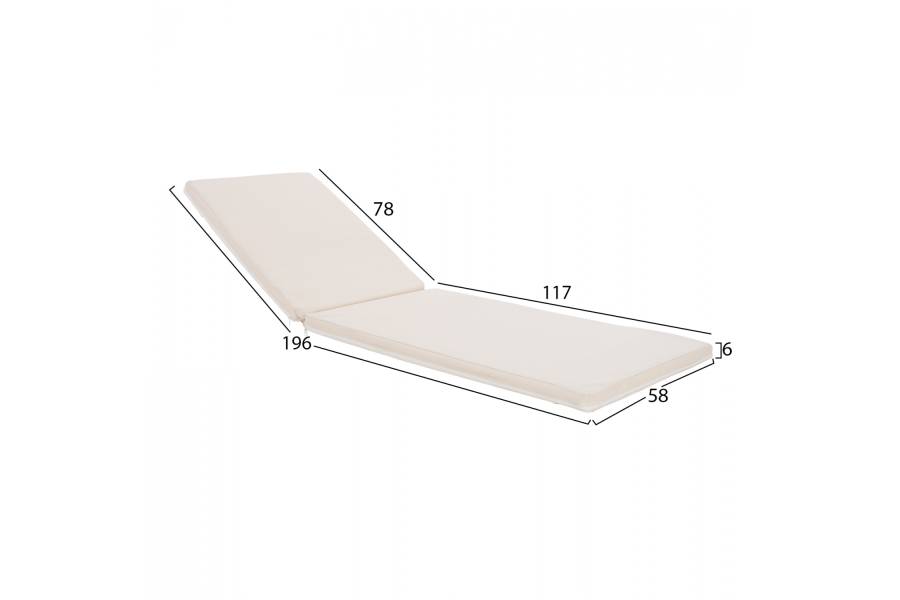 ΜΑΞΙΛΑΡΙ ΞΑΠΛΩΣΤΡΑΣ TEXTILENE 600gr/m2 2X1 SIFNOS ΜΠΕΖ HM11234.60T 196(117+1+78)x58x6εκ.