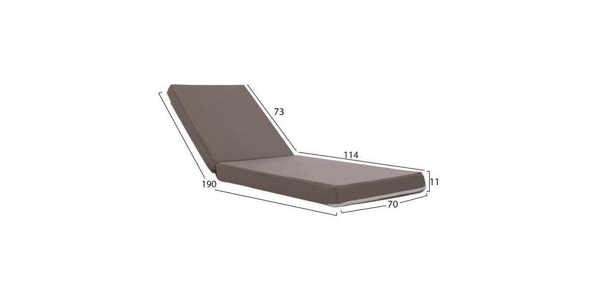ΜΑΞΙΛΑΡΙ ΞΑΠΛΩΣΤΡΑΣ POLYESTER SIFNOS ΓΚΡΙ HM11235.10P 190x70x11 εκ.