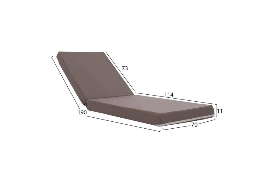 ΜΑΞΙΛΑΡΙ ΞΑΠΛΩΣΤΡΑΣ POLYESTER SIFNOS ΓΚΡΙ HM11235.10P 190x70x11 εκ.