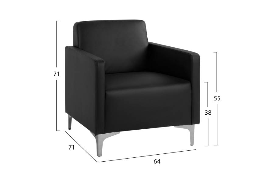 ΠΟΛΥΘΡΟΝΑ NELLIE HM3159.11 ΜΕ ΜΑΥΡΟ PU 64Χ71Χ71Υ εκ.