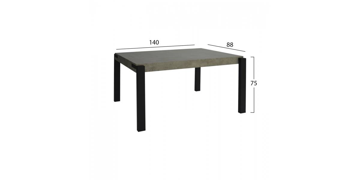 ΣΕΤ 5TMX ΤΡΑΠΕΖΙ MDF CEMENT 140x88 ΜΕ ΚΑΡΕΚΛΕΣ ΜΕΤΑΛΛΙΚΕΣ CELESTE HM11254