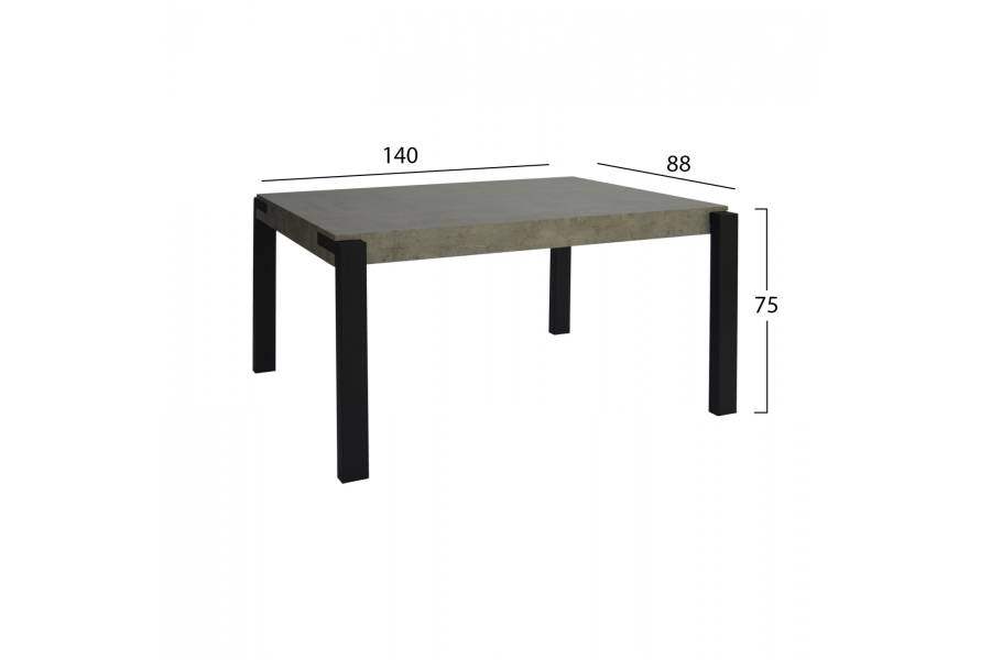 ΣΕΤ 5TMX ΤΡΑΠΕΖΙ MDF CEMENT 140x88 ΜΕ ΚΑΡΕΚΛΕΣ ΜΕΤΑΛΛΙΚΕΣ CELESTE HM11254