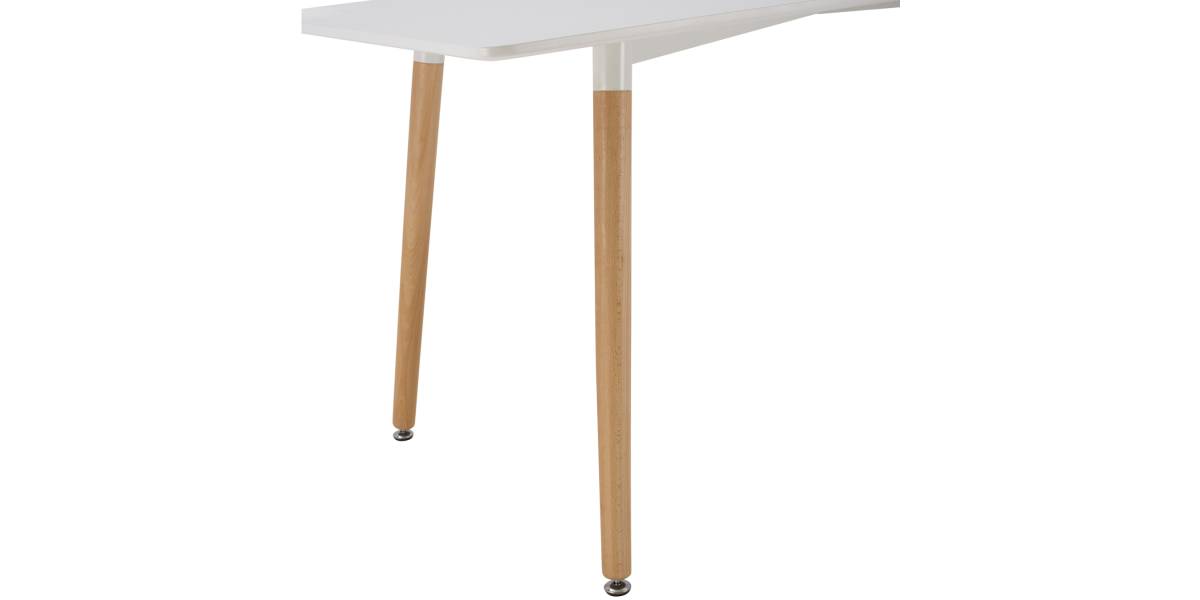 ΤΡΑΠΕΖΙ HM8697.01 MINIMAL, ΛΕΥΚΟ MDF, ΞΥΛΙΝΑ ΠΟΔΙΑ ΟΞΙΑ,160Χ90X74,5Υ εκ