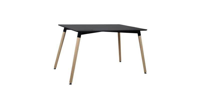 ΤΡΑΠΕΖΙ HM8697.02 MINIMAL, μαύρο MDF, ξύλινα πόδια οξιά, 160Χ90X74Υεκ.