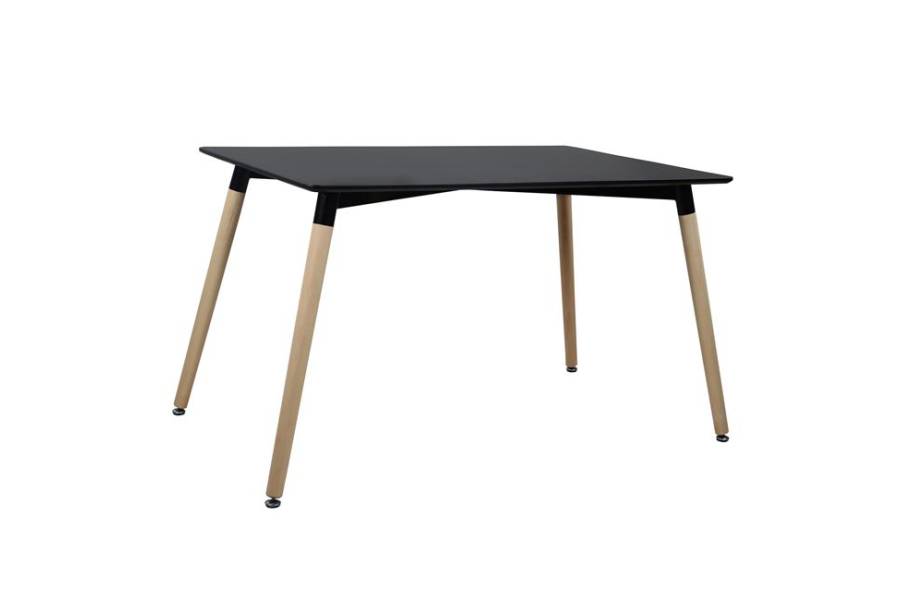 ΤΡΑΠΕΖΙ HM8697.02 MINIMAL, μαύρο MDF, ξύλινα πόδια οξιά, 160Χ90X74Υεκ.