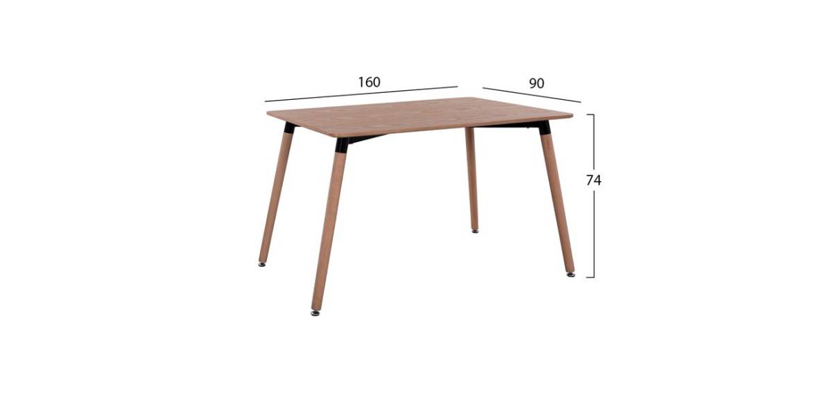 ΤΡΑΠΕΖΙ HM8697.04 MINIMAL, 160Χ90X74,5, ΦΥΣΙΚΟ ΜΕ ΞΥΛΙΝΑ ΠΟΔΙΑ ΟΞΙΑ