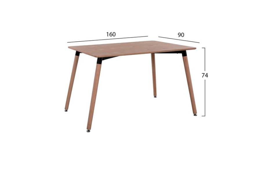 ΤΡΑΠΕΖΙ HM8697.04 MINIMAL, 160Χ90X74,5, ΦΥΣΙΚΟ ΜΕ ΞΥΛΙΝΑ ΠΟΔΙΑ ΟΞΙΑ