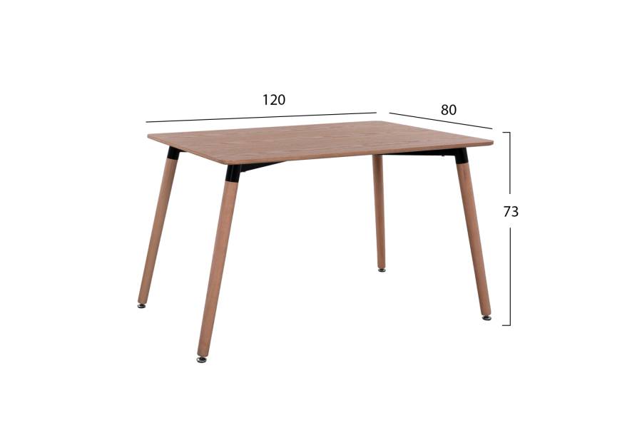 ΤΡΑΠΕΖΙ MINIMAL HM008.04 ΦΥΣΙΚΟ ΞΥΛΙΝΑ ΠΟΔΙΑ ΟΞΙΑ 120Χ80X73Υ εκ.