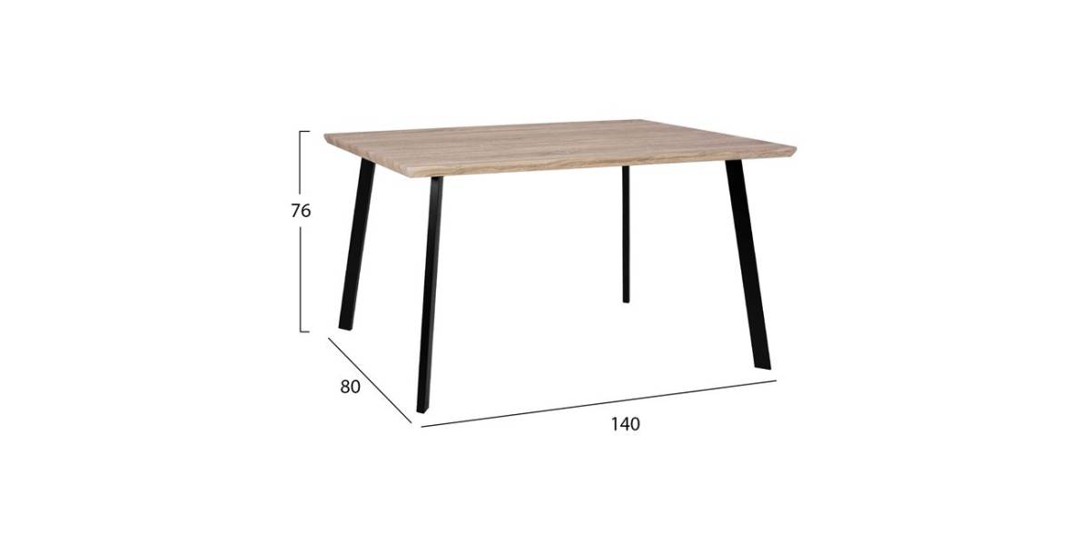 ΣΕΤ 5ΤΜΧ ΤΡΑΠΕΖΙ 140x80x76 cm SONAMA & ΚΑΡΕΚΛΕΣ VANESSA ΜΑΥΡΕΣ ΜΕΤΑΛΛΙΚΑ ΠΟΔΙΑ HM11037