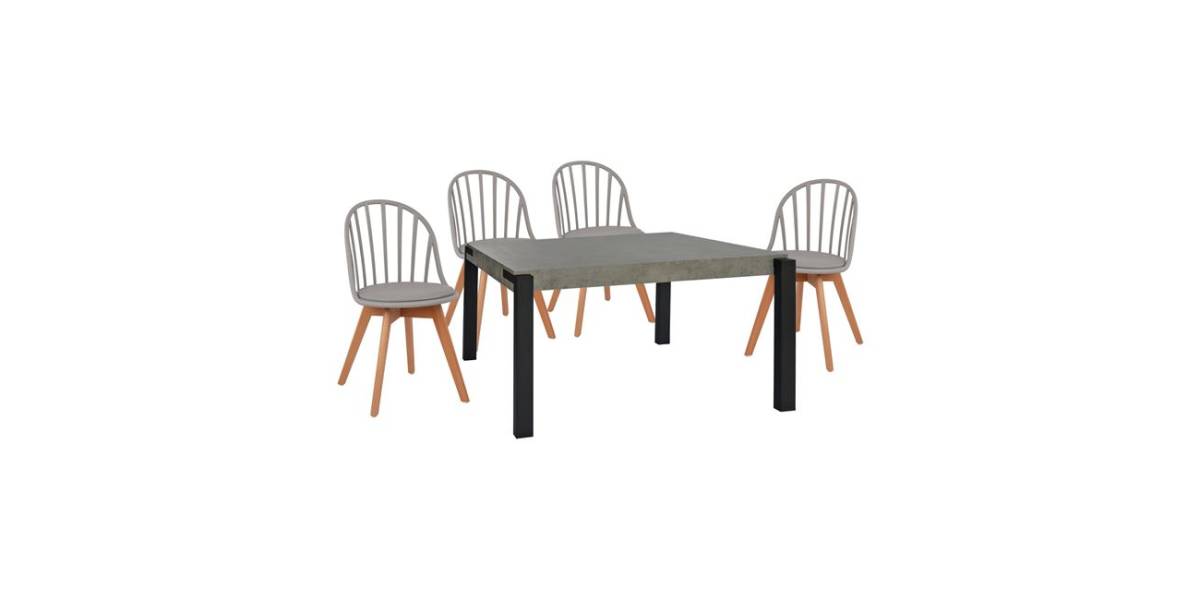 ΣΕΤ 5 ΤΜΧ ΤΡΑΠΕΖΙ 140x88x75 cm MDF ΜΕ ΚΑΡΕΚΛΕΣ ALINA HM11173
