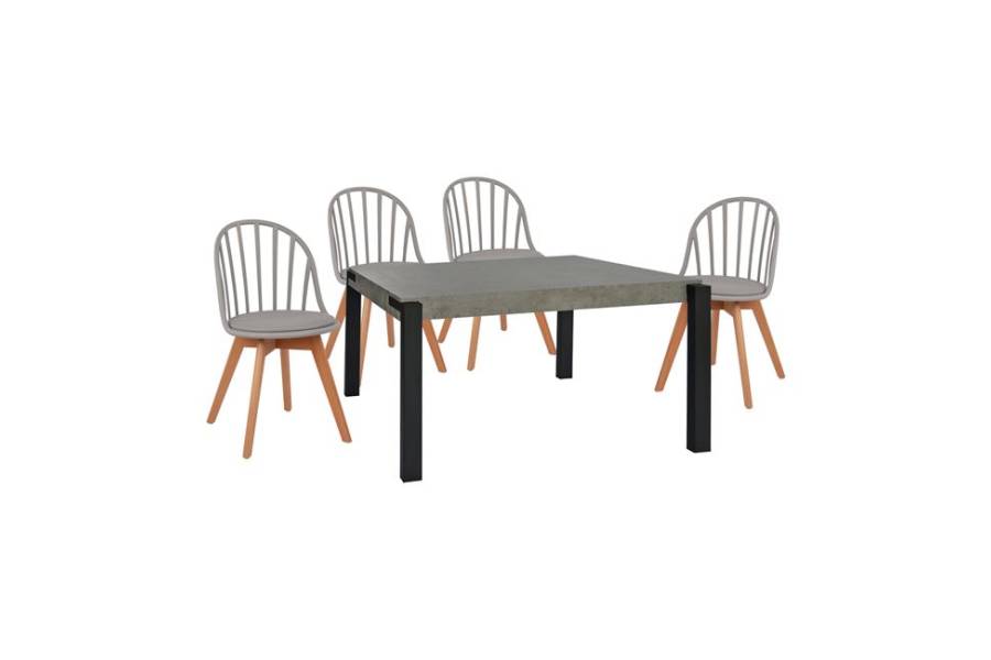 ΣΕΤ 5 ΤΜΧ ΤΡΑΠΕΖΙ 140x88x75 cm MDF ΜΕ ΚΑΡΕΚΛΕΣ ALINA HM11173
