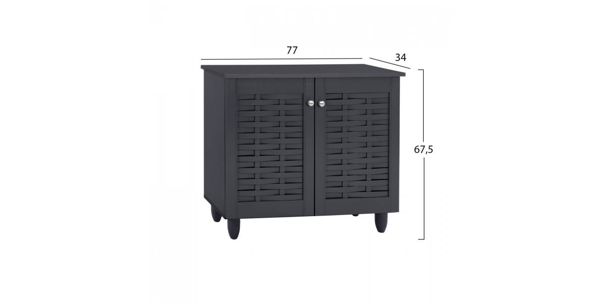 ΠΑΠΟΥΤΣΟΘΗΚΗ-ΝΤΟΥΛΑΠΙ ΞΥΛΙΝΗ CASSIOPE HM2208.10 ΓΚΡΙ 77Χ34Χ67.5εκ.