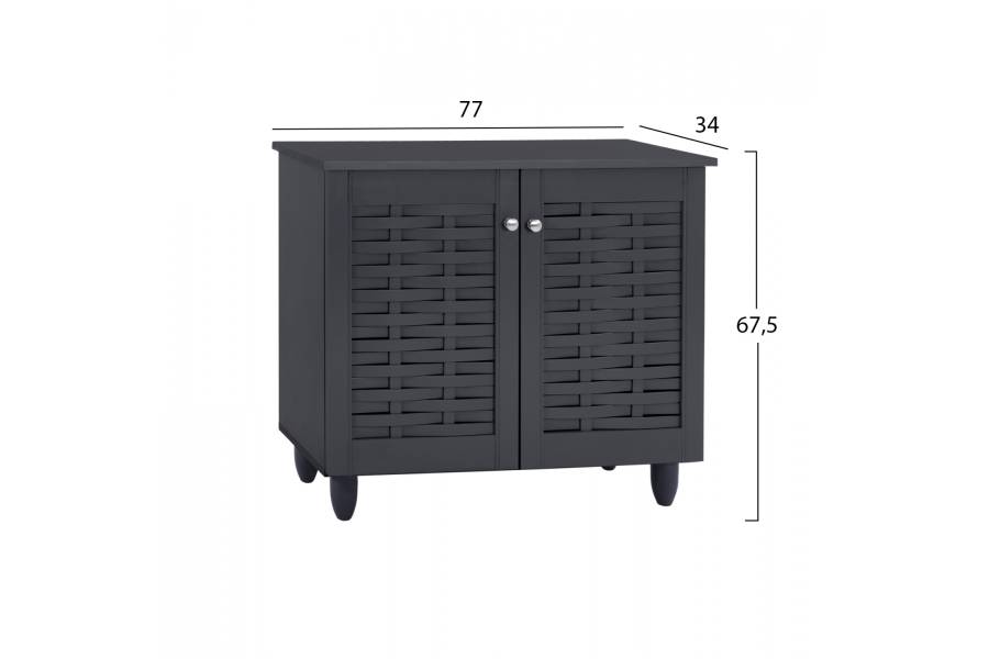 ΠΑΠΟΥΤΣΟΘΗΚΗ-ΝΤΟΥΛΑΠΙ ΞΥΛΙΝΗ CASSIOPE HM2208.10 ΓΚΡΙ 77Χ34Χ67.5εκ.