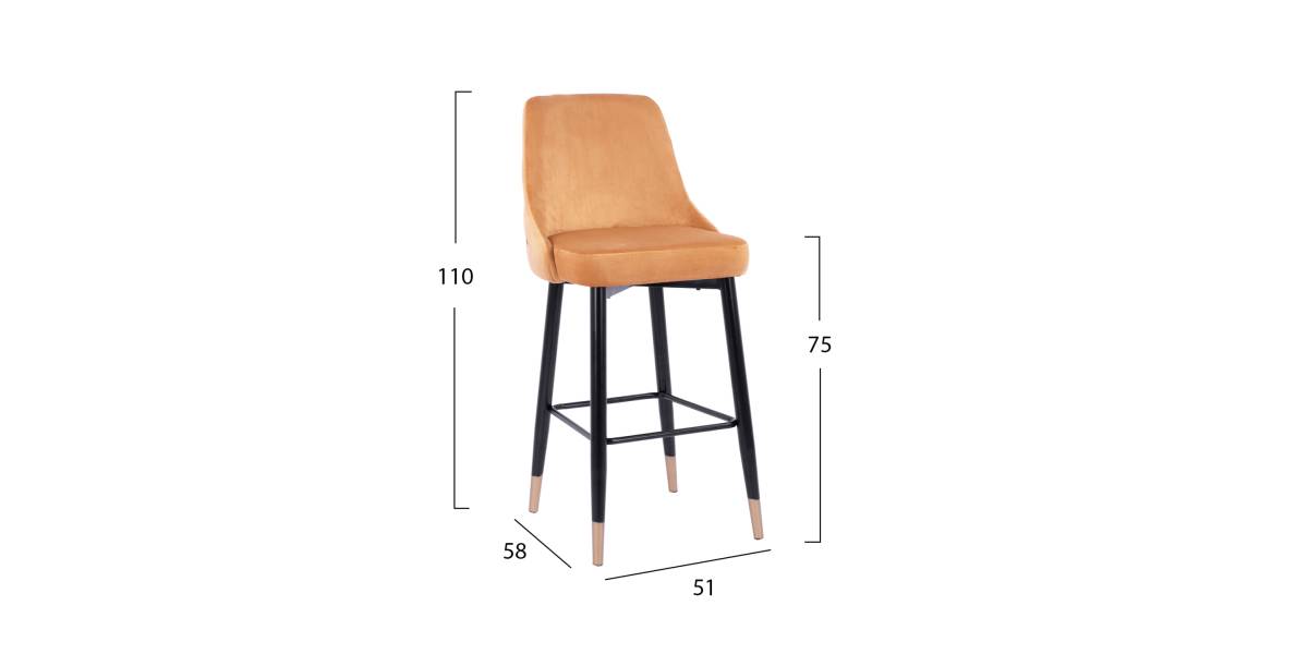 ΣΚΑΜΠΟ ΜΠΑΡ SERENITY HM8519.09 ΒΕΛΟΥΔΟ ΧΡΥΣΟ ΜΕ ΜΕΤΑΛΛΙΚΟ ΣΚΕΛΕΤΟ 51Χ58Χ110Υ εκ.