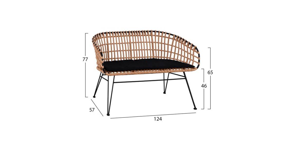 ΣΕΤ 4ΤΜΧ ΤΡΑΠΕΖΙ ΜΕ ΠΑΓΚΑΚΙ & 2 ΠΟΛΥΘΡΟΝΕΣ ALLEGRA WICKER ΜΠΕΖ HM10600
