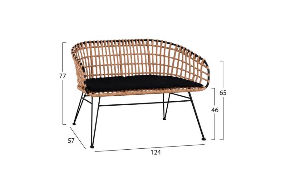 ΣΕΤ 4ΤΜΧ ΤΡΑΠΕΖΙ ΜΕ ΠΑΓΚΑΚΙ & 2 ΠΟΛΥΘΡΟΝΕΣ ALLEGRA WICKER ΜΠΕΖ HM10600