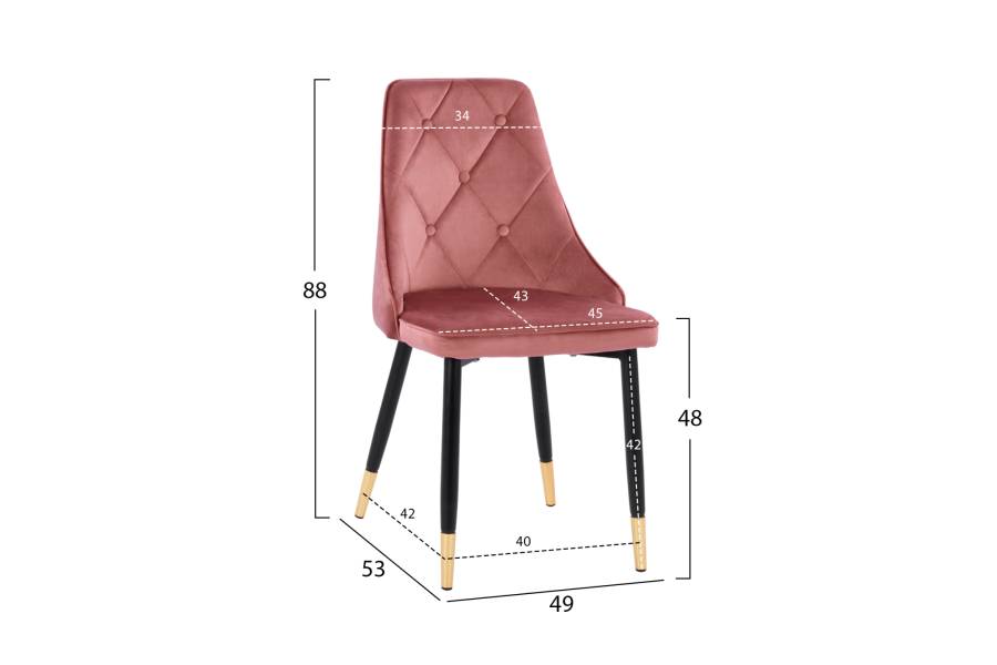 ΚΑΡΕΚΛΑ FANNIE HM8701.02 ΒΕΛΟΥΔΟ ΣΑΠΙΟ ΜΗΛΟ ΜΕ ΜΕΤΑΛΛΙΚΟ ΣΚΕΛΕΤΟ 49x53x88Υ εκ.