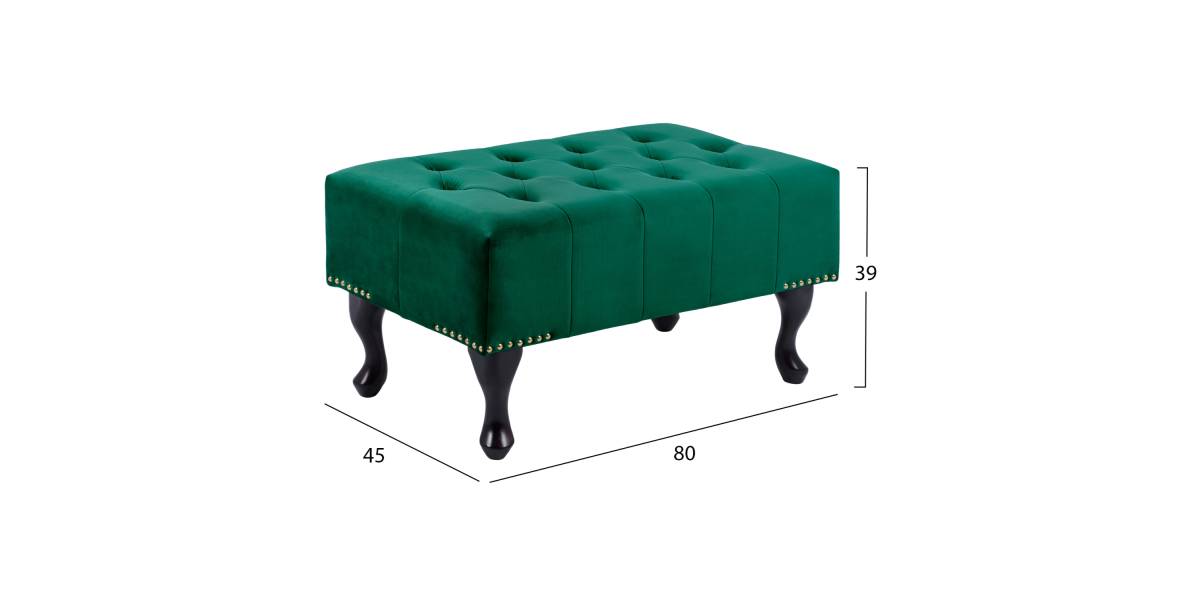 ΤΑΜΠΟΥΡΕ T.CHESTERFIELD EMMA HM226.03 ΚΥΠΑΡΙΣΣΙ ΒΕΛΟΥΔΟ-ΜΑΥΡΑ ΠΟΔΙΑ 80x45x40Υεκ