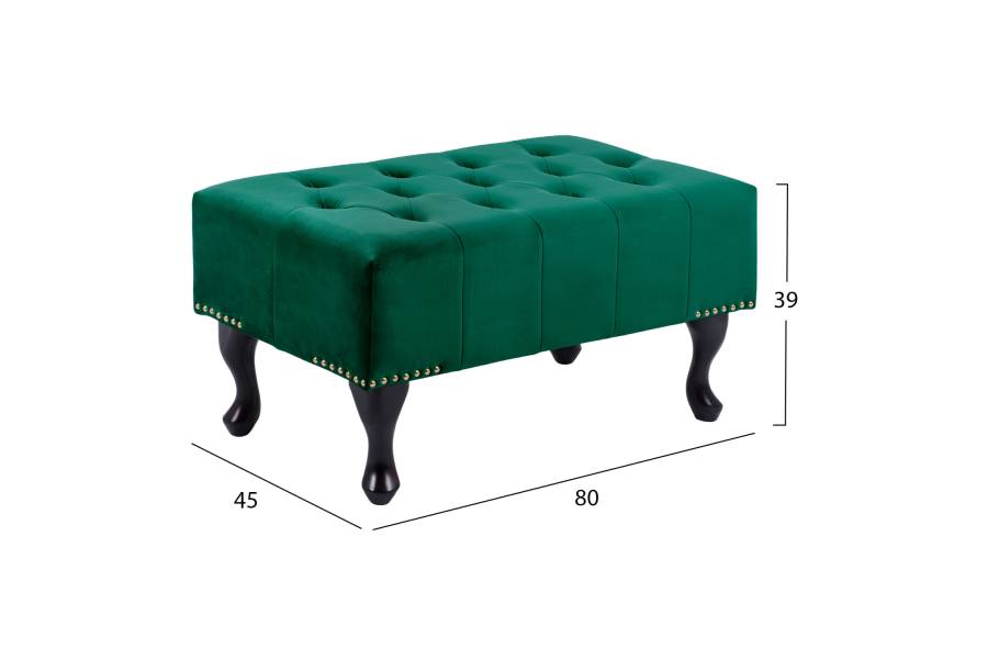 ΤΑΜΠΟΥΡΕ T.CHESTERFIELD EMMA HM226.03 ΚΥΠΑΡΙΣΣΙ ΒΕΛΟΥΔΟ-ΜΑΥΡΑ ΠΟΔΙΑ 80x45x40Υεκ