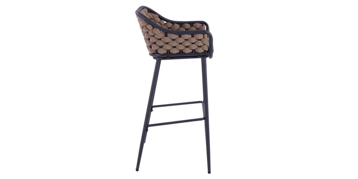 ΣΚΑΜΠΟ KADE ΜΕ ΜΕΤΑΛΛΙΚΟ ΣΚΕΛΕΤΟ ΚΑΙ ΜΠΕΖ WICKER ΣΧΟΙΝΙ HM5715 54x54x103 εκ.